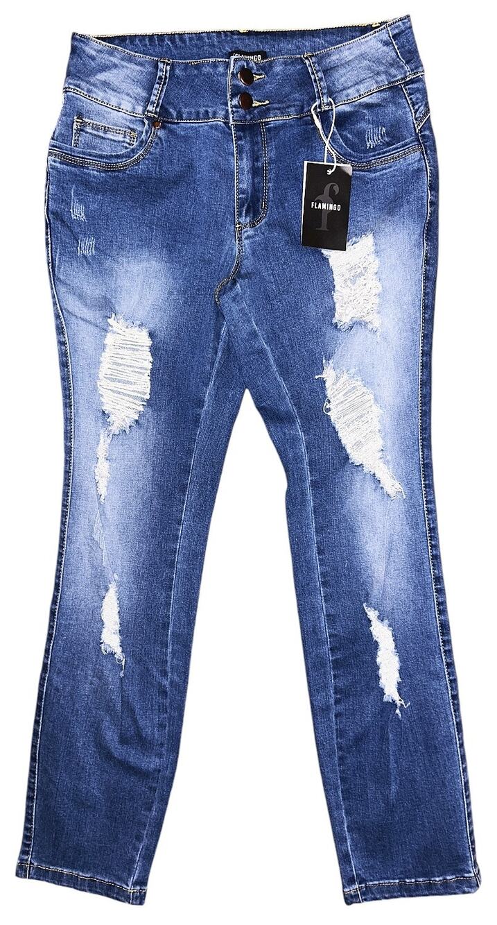 NWT Flamingo Ripped Mid-Rise Straight Leg Jeans Small (28'x28")